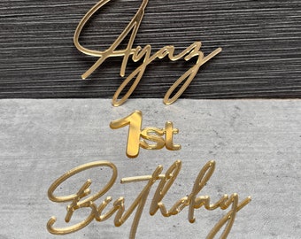 first birthday cake topper, name + 1st birthday, first birthday cake topper, 1st birthday, 1st birthday - individual