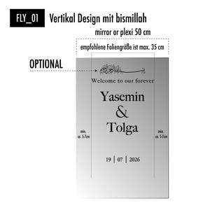 Personligt klistermärke för bröllopsspegel | Vinylbokstäver för bröllop | Förlovningsdekoration | Välkomstskylt för bröllop | Bismillah (valfritt) bild 6