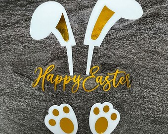 Cake Topper Ostern | Tortenaufleger Happy Easter | Tortenstecker Froher Ostern | Ostertorte Topper | Kuchentopper Ostern | Tortendeko Ostern