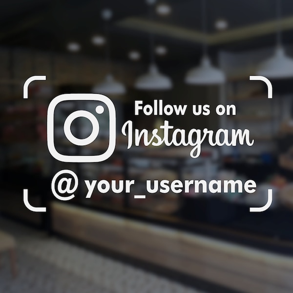 Fllow us on instagram - Folgen Sie uns Social Media Name qr code Fenster Tür Vinyl Aufkleber folie sticker