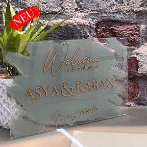 Foil sticker wedding engagement Welcome sign for the wedding with name and date adhesive foil lettering on request sticker folien aufkleber