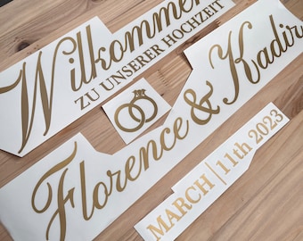 Personalized Wedding Mirror Sticker | Wedding Mirror Lettering | Vinyl Lettering | Engagement Decor | Welcome Sign Wedding | Bismillah