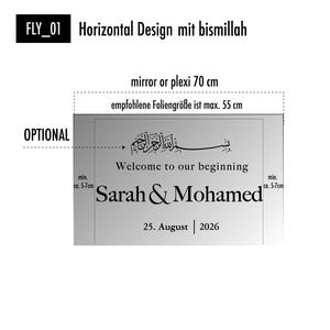Personligt klistermärke för bröllopsspegel | Vinylbokstäver för bröllop | Förlovningsdekoration | Välkomstskylt för bröllop | Bismillah (valfritt) bild 8