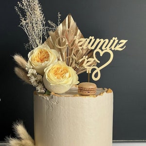 Sözümüz Söz Caketopper, pin, torte decoration, cake decoration, pleksi, nişan deko, ayna isimlik, mirrored lettering