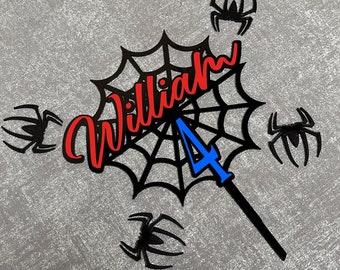 Spider cake topper, spider cake topper, spider web, spider web children&#39;s cake topper, little man