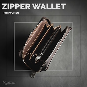Leather Wallet, Mini Wallet for Women, Zipper Card Slots with Coin Compartment, Women Purse, gift for her Minimalist Women Wallet,