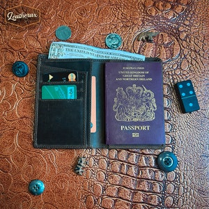 Porta carte di credito in pelle, portafoglio per passaporto da viaggio in pelle, porta carte di credito in pelle per donna e uomo, custodia protettiva per portafoglio, portamonete