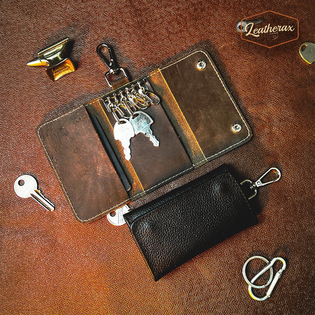 The Genuine Cow Leather Key Case Handmade Leather Men's Etsy UK