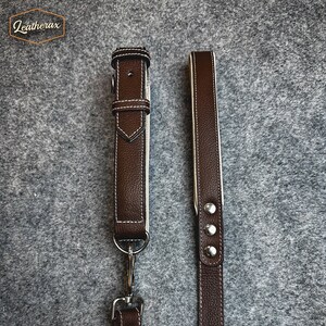 Handmade Leather Dog Collar, Leash Leather Dog Collar,  Black Leather Leash, 3-Way Adjustable Leather Leash, Leather Adjustable Dog Harness