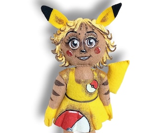 Pikachu Cosplay Girl Doll (Handmade)
