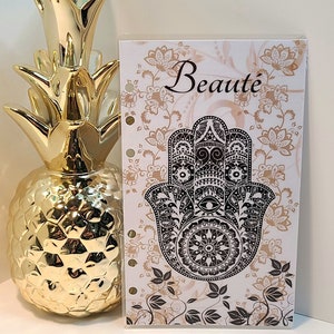 Enveloppe budget personnalisable , tracker au dos pour classeur A6 " MAIN FATMA "