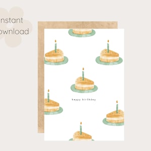 carte d'anniversaire de tranche de gâteau