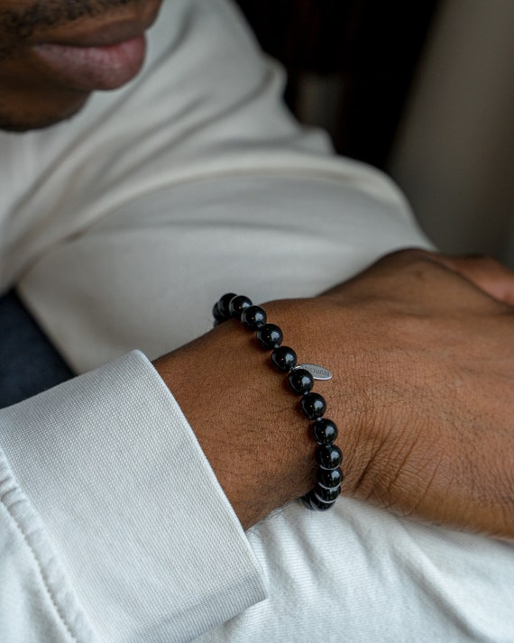 Obsidian Bracelet Obsidian Bracelet Men s Bracelet Mens Bracelet Gemstone Bracelet Bead Bracelet Etsy UK