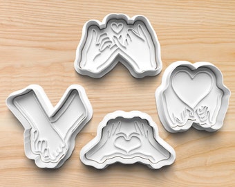 Valentines Day Hands Cookie Cutters || Holding Hands Cookie Cutter || Pinky Promise Cookie Cutter || Heart Hands Cookie Cutter || Love Hands