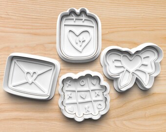 Valentines Day Cookie Cutters || Love Letter Cookie Cutter || Love Tic Tac Toe Cookie Cutter || Heart Bow Cookie Cutter
