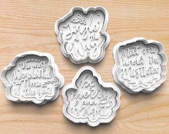 Christmas Texts Cookie Cutters || The Most Wonderful Time of the Year Cookie Cutter || Jingle All The Way Cookie Cutter || Christmas Message