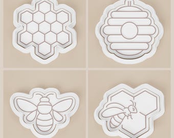 Beehive Set Cookie Cutters | Honey Bee Honeycomb Baking