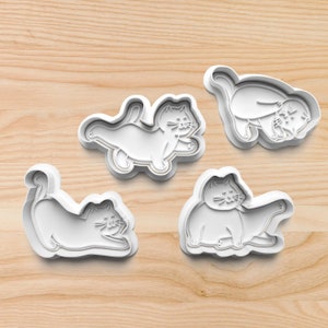 Yoga Cat Cookie Cutter Set with Stretching Poses for Cute Animal Cookies Cat Lover Gifts Pet Party Treats or Whimsical Baking and Crafts
