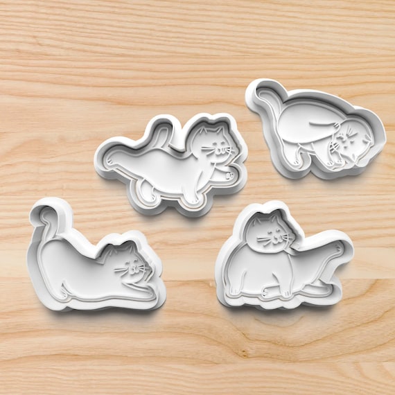 Yoga Cats Cookie Cutters: Stretching Kitten Poses