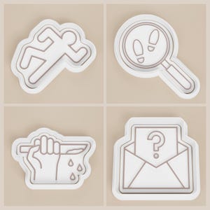 Murder Mystery Cookie Cutters | True Crime Theme, Set of 4