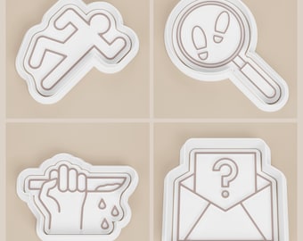 Murder Mystery Cookie Cutters | True Crime Theme, Set of 4