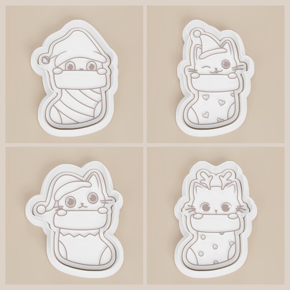 Christmas Stocking Kitties Cookie Cutter
