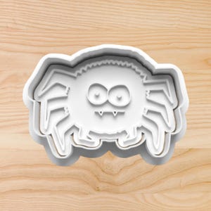 Jumping Spider Cookie Cutter and Stamp Set – Cute Halloween Spider Baking Tool – 3D Printed Fondant Cutter for Spooky Cookies