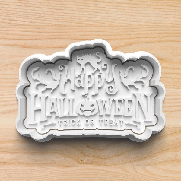 Happy Halloween Cookie Cutter || Happy Halloween Trick or Treat Cookie Cutter || Halloween Cookie Cutter || Jack O Lantern Cookie Cutter