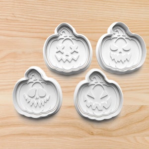 Halloween Pumpkins Cookie Cutter || 3d Printed Cookie Cutter || Cookie Stamp || Biscuit Stamp || Polymer Clay Cutter || Cookie Embosser