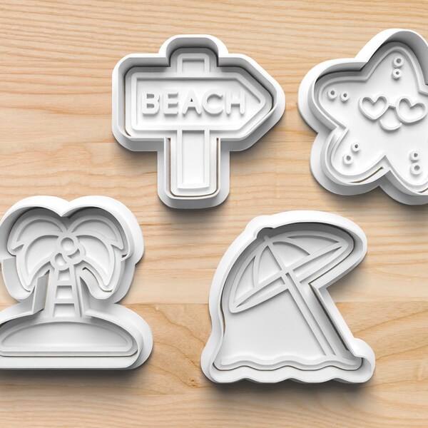 Beach Themed Cookie Cutters || Summer Fun Cookie Cutters || Starfish Cookie Cutter || Palm Tree Cookie Cutter || Beach Sign Cookie Cutter