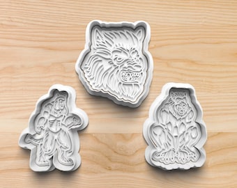 Werewolf Cookie Cutters & Stamps Set: Halloween Baking