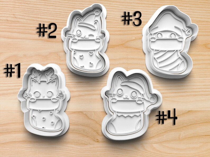 Christmas Stocking Kitties Cookie Cutter image 6