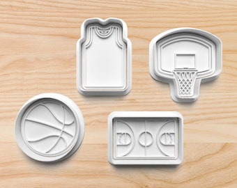 Basketball Cookie Cutter Set: Sports Stamp Designs for Cookies, Fondant, Clay