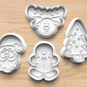 Cute Christmas Cookie Cutters || Reindeer Cookie Cutter || Santa Claus Cookie Cutter || Gingerbread Man Cookie Cutter || Holiday Cutters