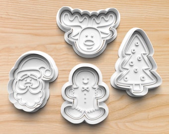 Cute Christmas Cookie Cutters || Reindeer Cookie Cutter || Santa Claus Cookie Cutter || Gingerbread Man Cookie Cutter || Holiday Cutters