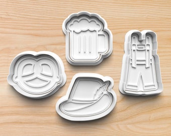 Oktoberfest Cookie Cutters || German Fest Cookie Cutters || Pretzel Cookie Cutter || Beer Cookie Cutter || Lederhosen Cookie Cutter