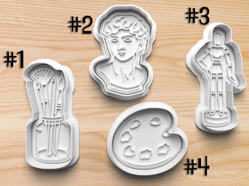 Classical Art Cookie Cutter Set: Palette, Bust, Mannequin, Brushes - Etsy