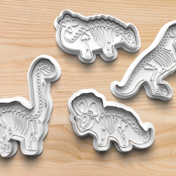 Dinosaur Fossil Cookie Cutters || Animal Cookie Cutters || Dinosaur Bones Cookie Cutters || T-Rex Cookie Cutter || Dinosaur Cookie Cutters