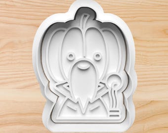 Wizard Pumpkin Cookie Cutter & Stamp: Halloween Baking (3")