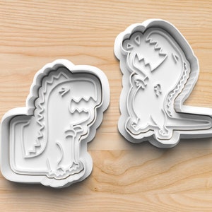 T-Rex Skull Cookie Cutter & Stamp, Birthday Jurassic Dino Animal Dinosaur  #3