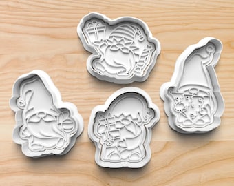 Christmas Gnomes Cookie Cutters || Christmas Gnomes Stamps || Ornament Gnome Cookie Cutter || Christmas Presents Gnome Cookie Cutters