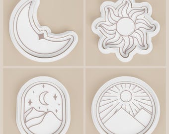 Sun and Moon Cookie Cutters: Nature Horizon, Night Sky Baking