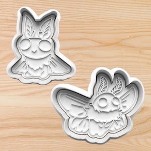 Mothman Cookie Cutters & Stamps || Moth Man Cookie Cutter || Bigfoot Cookie Cutter || Polymer Clay Cutter || Fondant Embosser || Mold
