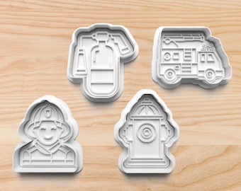 Firefighter Cookie Cutter Set: Truck, Hydrant, Hero