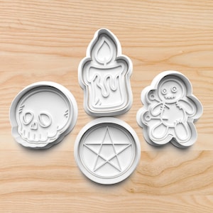 Halloween Voodoo Cookie Cutters || Skull Cookie Cutter || Candle Cookie Cutter || Voodoo Doll Cookie Cutter || Pentagram Cookie Cutter