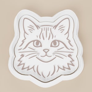 Cat Face Cookie Cutter | Kitty Silhouette | Pet Lover Baking Tool | Cute Feline Shape | Polymer Clay Cutter
