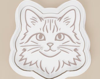 Cat Face Cookie Cutter | Pet Lover Baking Tool | Feline Silhouette Clay Cutter