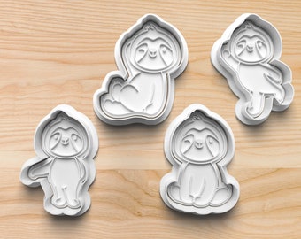 Sloth Cookie Cutter & Stamp (2PC/ea) || 3D Printed Cookie Cutter || Sloth Mold || Clay Stamp || Biscuit Stamp || Sloth Gift || Cute Sloths