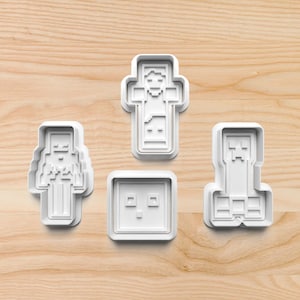 Blocky Character Cookie Cutters || Pixel Cookie Cutters || Kids Cookie Cutters