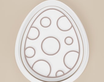 Polka Dot Easter Egg Cookie Cutter, Spring Baking Tool, PLA Plastic